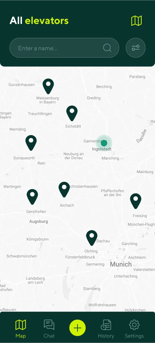 Всі ліфти - мобільний інтерфейс 1