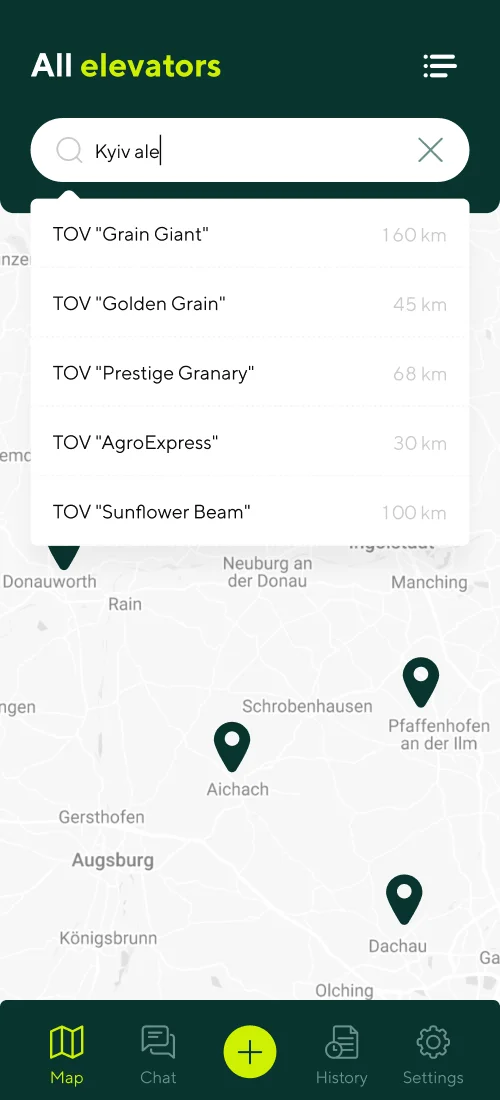 Всі ліфти - мобільний інтерфейс 3