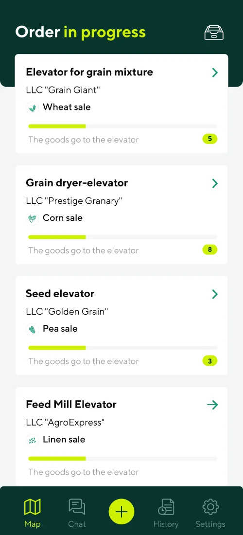 Усі чати та історія - мобільний інтерфейс 3