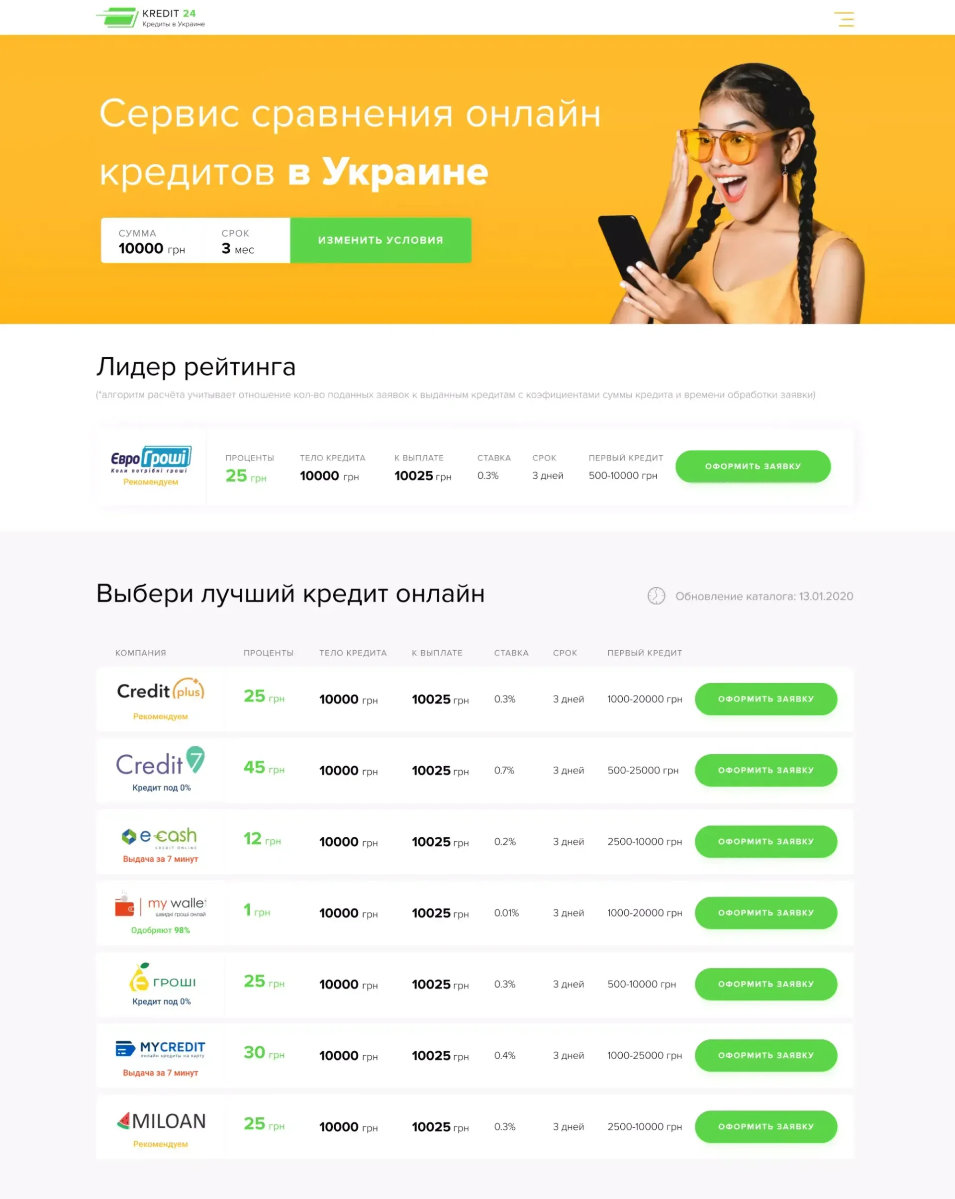 Каталог - скріншот проєкту 1